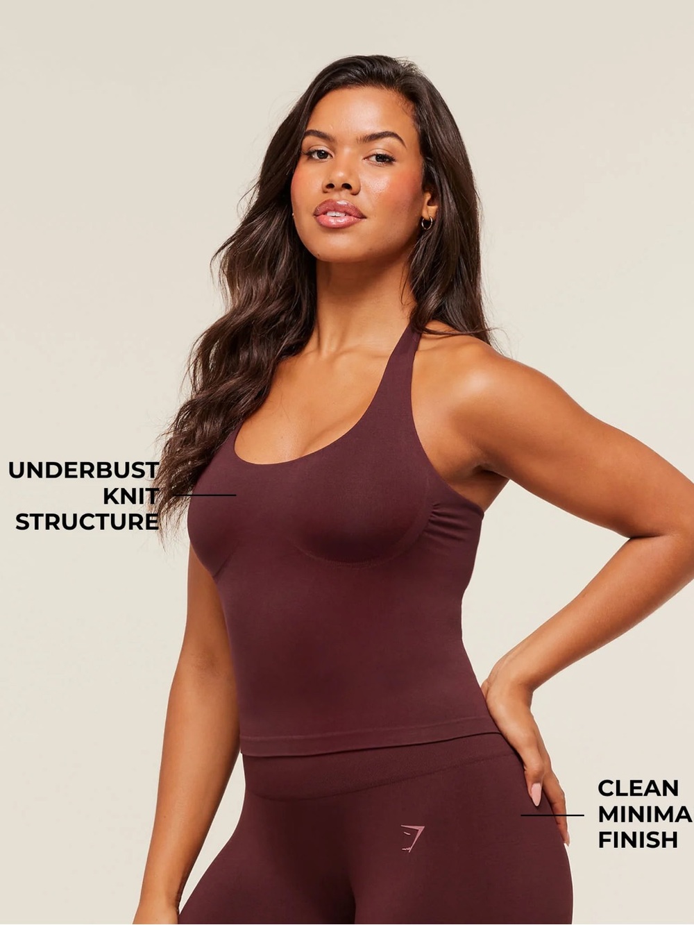 Gymshark Seamless Scoop Sports Tank - Burgundy